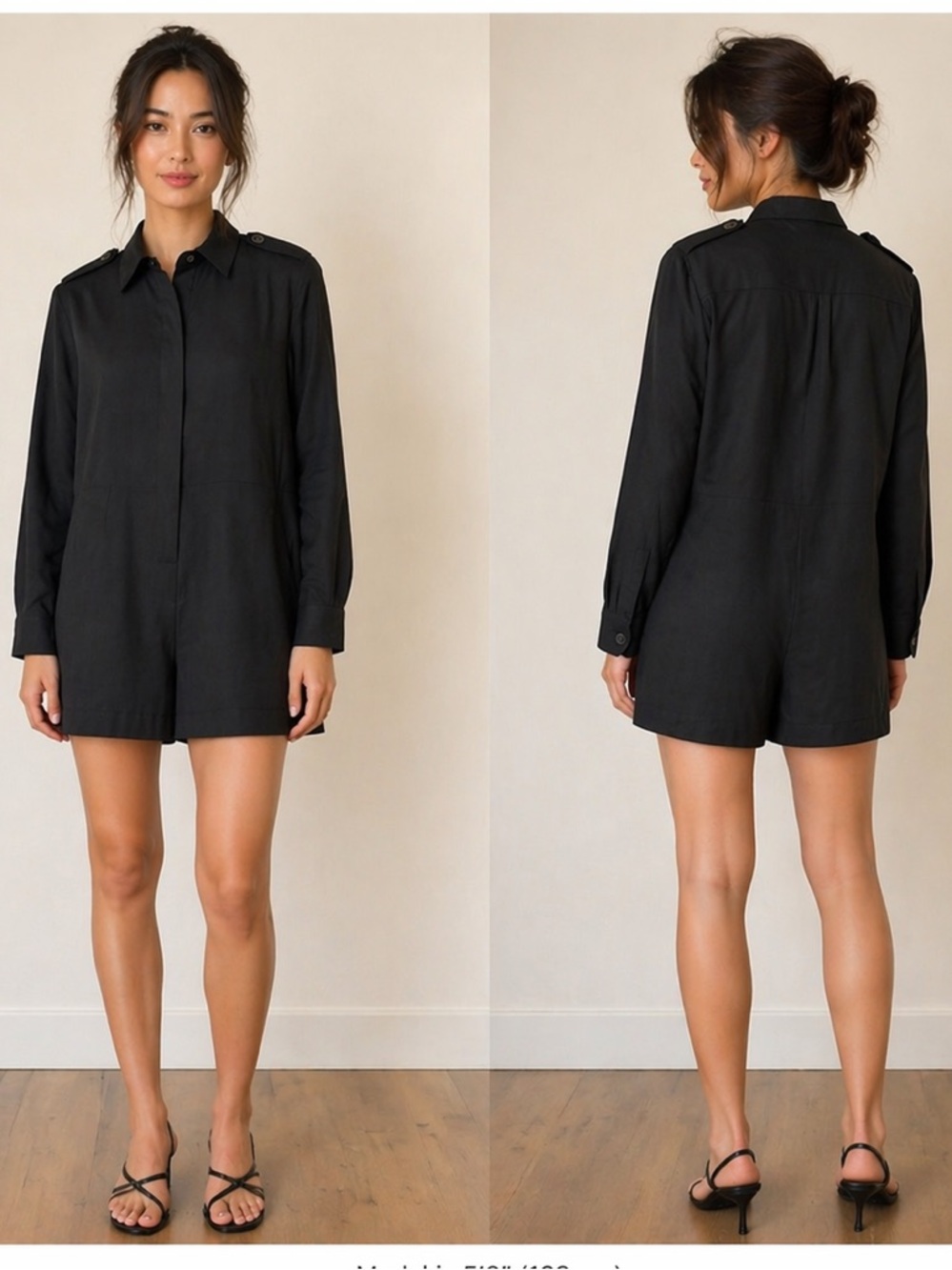 The Kooples Long-Sleeve Shirt Romper